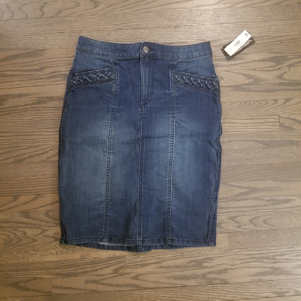 NWT Joe Fresh denim skirt with braid detail